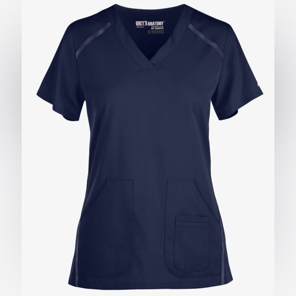 *Grey's Anatomy V-Neck Scrub TOP 3-Pocket STRETCH SZ XS